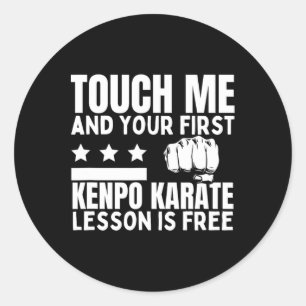 Adesivo Redondo Kenpo Karate Lição Para Treinador Livre Engraçado