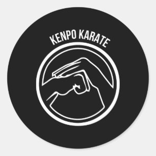 Adesivo Redondo Kenpo Karate White Black Mãos Legal Artes Marciais
