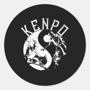 Adesivo Redondo Kenpo Yin Yang Martial Arts Japonês Kempo Fighter