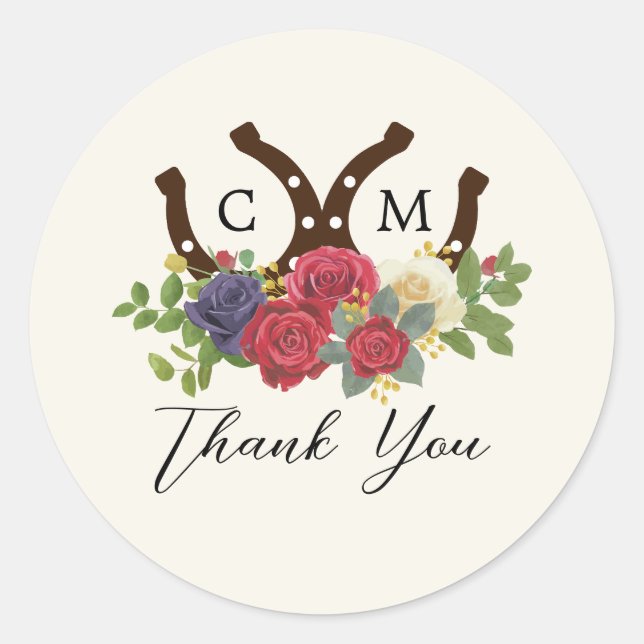 Adesivo Redondo Kentucky Derby Inspirou o Casamento (Frente)