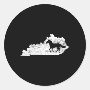 Adesivo Redondo Kentucky Map Horse Kentucky