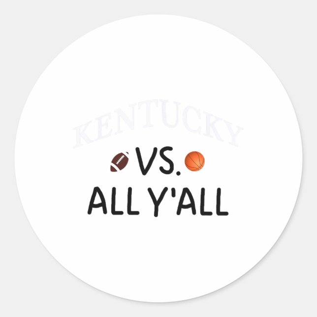 Adesivo Redondo Kentucky Vs. All Y-All Pegll Sketll (Frente)