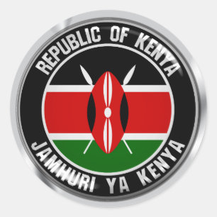 Adesivo Redondo Kenya Round Emblem