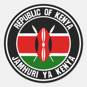 Adesivo Redondo Kenya Round Emblem