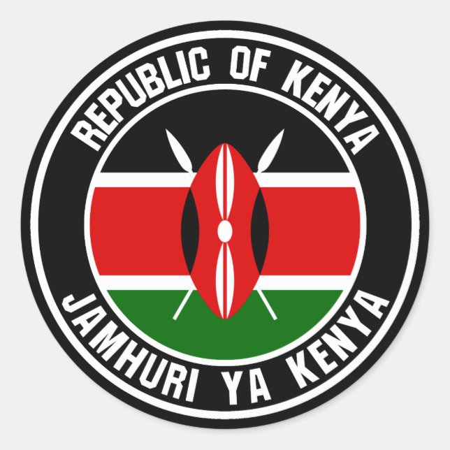 Adesivo Redondo Kenya Round Emblem (Frente)