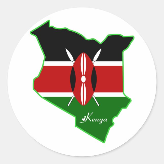 Adesivo Redondo Kenya Sticker (Frente)