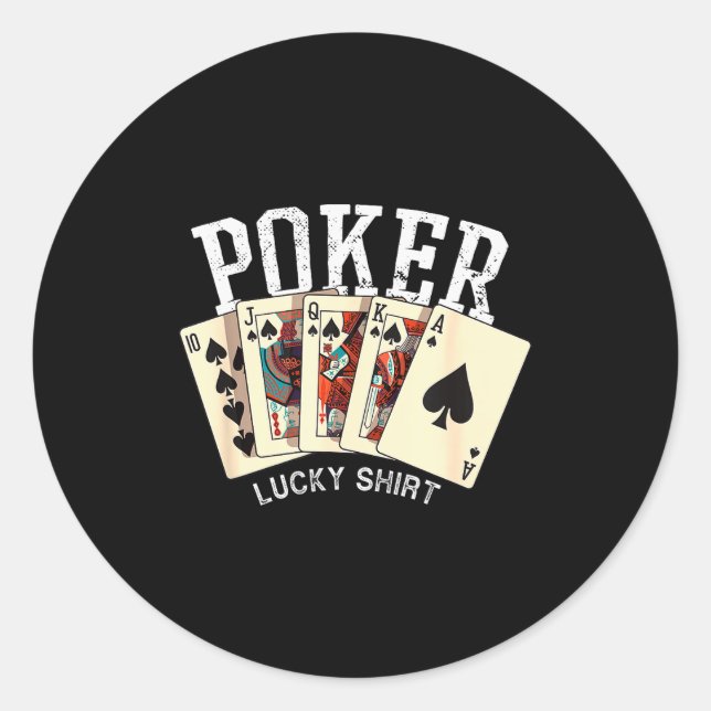 Adesivo Redondo Ker Lucky Shirt Ker Player Gambling Funny Ker  (Frente)