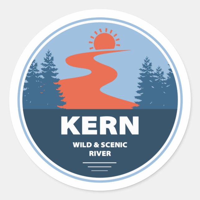 Adesivo Redondo Kern Wild E Scenic River (Frente)