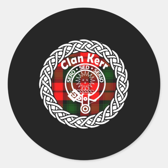 Adesivo Redondo Kerr Surname Sobrenome Scottish Clan Tan Crachá Cr (Frente)