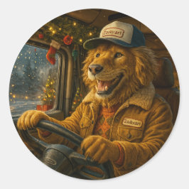 Adesivo Redondo Kerst Sticker – De Gouden Chauffeur van Warmte