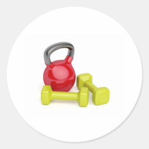 Adesivo Redondo Kettlebell e buracos