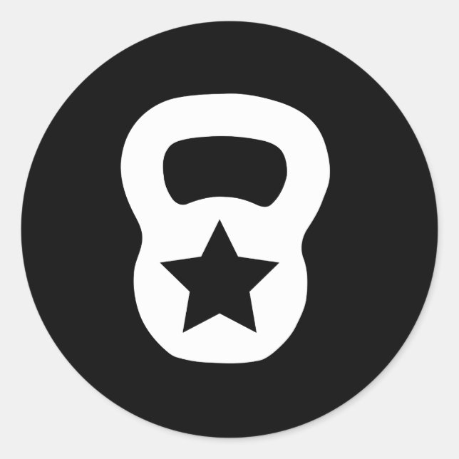 Adesivo Redondo Kettlebell Star (Frente)
