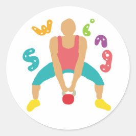 Adesivo Redondo Kettlebells