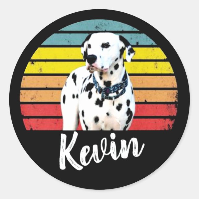 Adesivo Redondo Kevin Retro Sunset Round Classker Round Sticker (Frente)