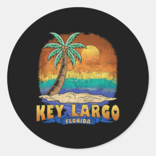 Adesivo Redondo Key Largo Flórida Vintage Afetou Souvenir