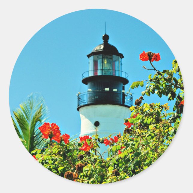 Adesivo Redondo Key West, Florida Lighthouse (Frente)