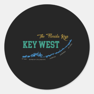Adesivo Redondo Key West Flórida Miami Vibrações Praia Estado Enso