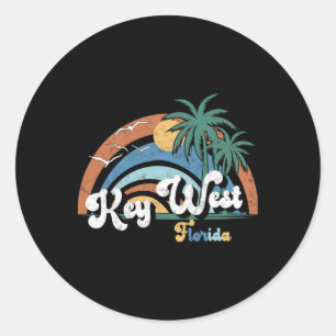 Adesivo Redondo Key West Flórida Miami Vibrações Praia Estado Enso