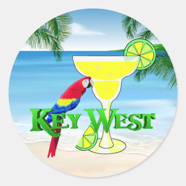 Adesivo Redondo Key West Margarita (Frente)