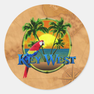 Adesivo Redondo Key West Sunset