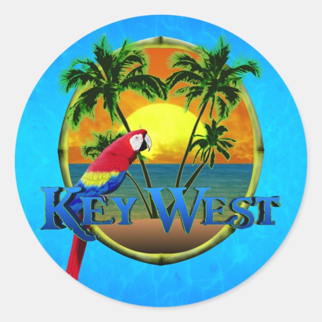 Adesivo Redondo Key West Sunset (Frente)