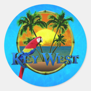 Adesivo Redondo Key West Sunset