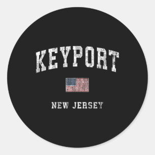 Adesivo Redondo Keyrt Nova Jersey Nj Bandeira Americana Vintage Sr