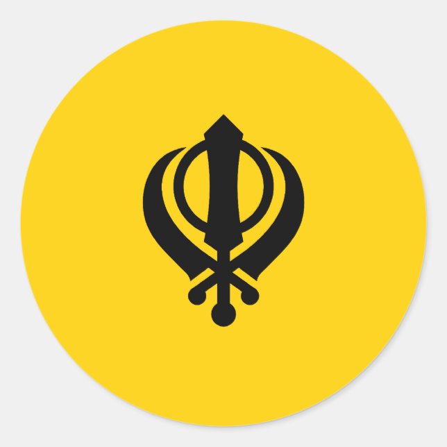 Adesivo Redondo Khanda Sikhism (Frente)