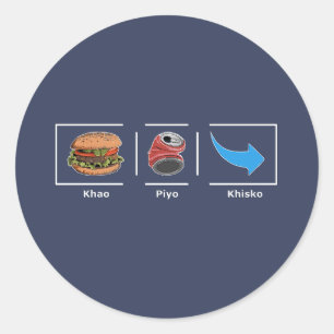 Adesivo Redondo Khao Piyo Khisko Round Sticker