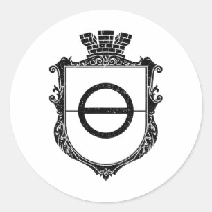 Adesivo Redondo Khmut Bandeira das Armas da Ucrânia Oblast de Done