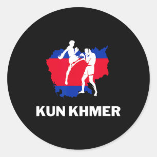 Adesivo Redondo Khun Khmer Cambodja Artes Marciais Chuta Luta de B