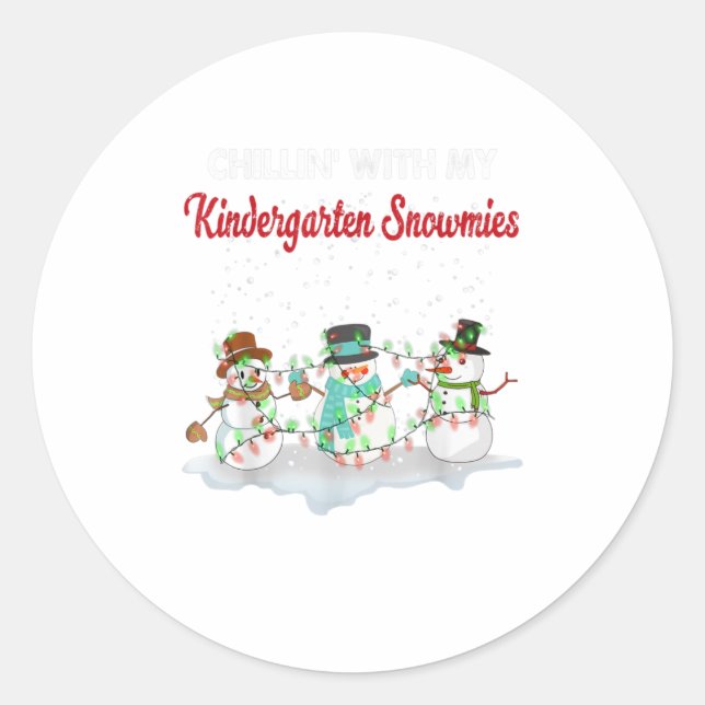 Adesivo Redondo Ki Chillin' Com Meu Jardim De Infância Snowmie (Frente)
