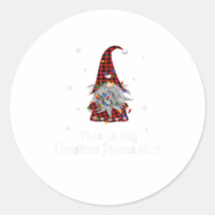 Adesivo Redondo Ki Este É O Meu Gno De Camisas Do Pajama De Natal