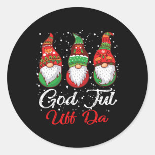 Adesivo Redondo Ki God Jul Uff Da Swedish Feliz Natal Gnomo Co