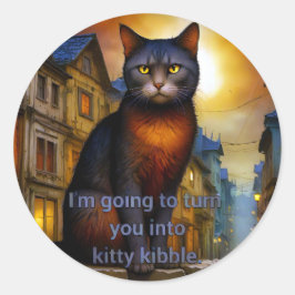Adesivo Redondo Kibble gatinho