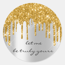 Adesivo Redondo Kibibi Deixe Ser... Unidades de prata Douradas da 