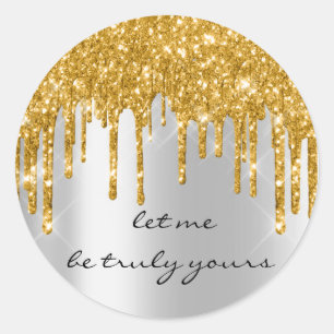 Adesivo Redondo Kibibi Deixe Ser... Unidades de prata Douradas da 