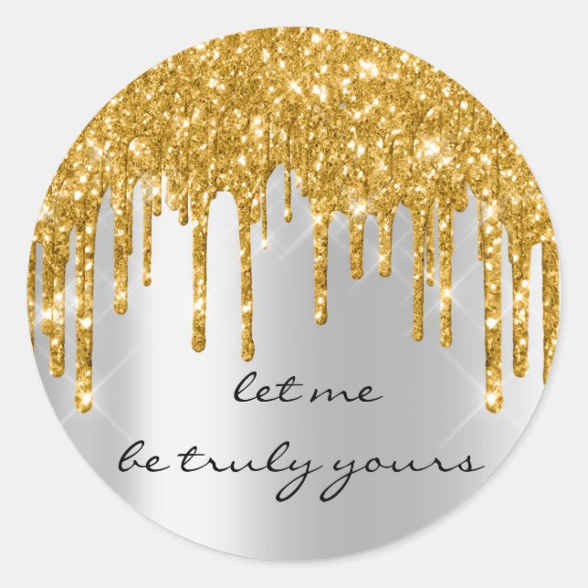 Adesivo Redondo Kibibi Deixe Ser... Unidades de prata Douradas da  (Frente)