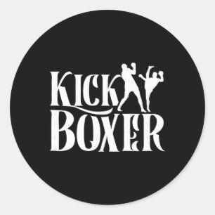 Adesivo Redondo Kickboxer Kickbox Kick Boxing Kickboxing Artes Mar
