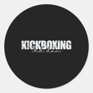 Adesivo Redondo Kickboxing 3º Dan Artes Marciais 