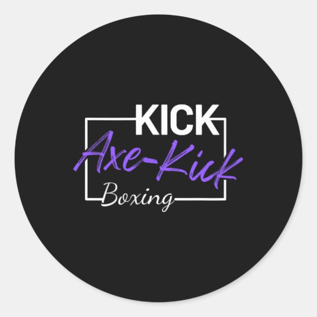 Adesivo Redondo Kickboxing Axe Kick  (Frente)