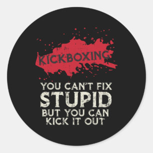 Adesivo Redondo Kickboxing Dizendo Que Você Não Pode Corrigir Estú
