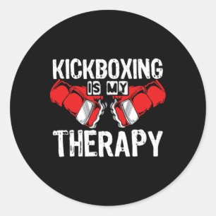 Adesivo Redondo Kickboxing É Minha Terapia Mma Kickboxing Kickboxe
