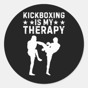 Adesivo Redondo Kickboxing Engraçado Para Homens Mulheres Treino D