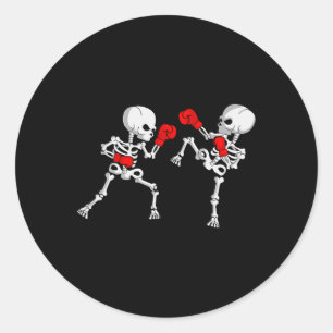 Adesivo Redondo Kickboxing Esqueleto Kickboxer Boxe Mma
