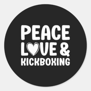 Adesivo Redondo Kickboxing Eu Amo Kickboxing Kickboxer