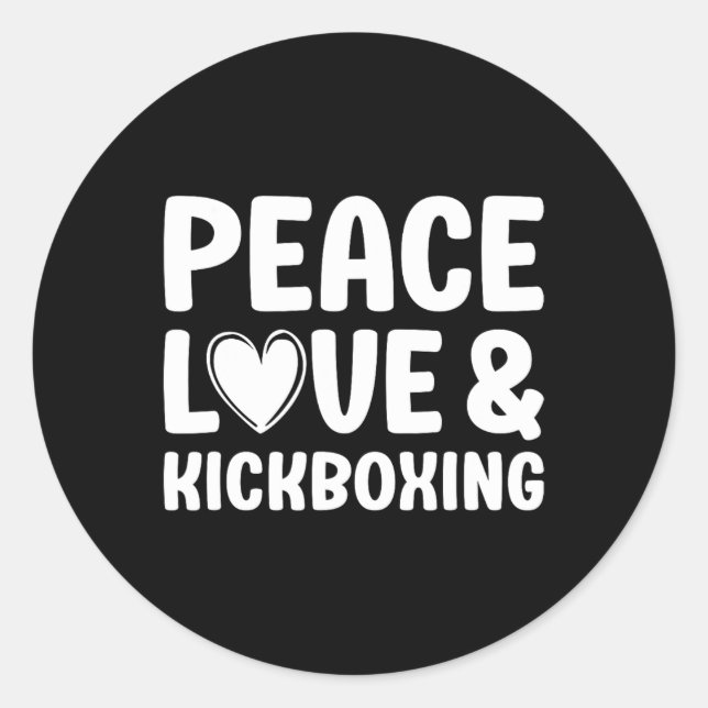 Adesivo Redondo Kickboxing Eu Amo Kickboxing Kickboxer  (Frente)