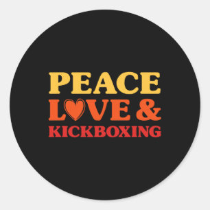 Adesivo Redondo Kickboxing Eu Amo Kickboxing Para Homens E Mulhere