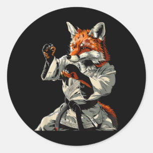 Adesivo Redondo Kickboxing Fox Artes Marciais Caratê Jiu-Jitsu MMA