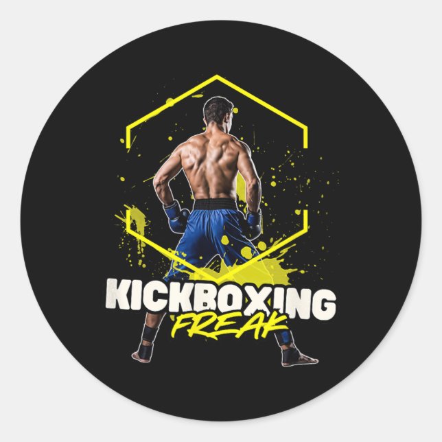Adesivo Redondo Kickboxing Freak  (Frente)